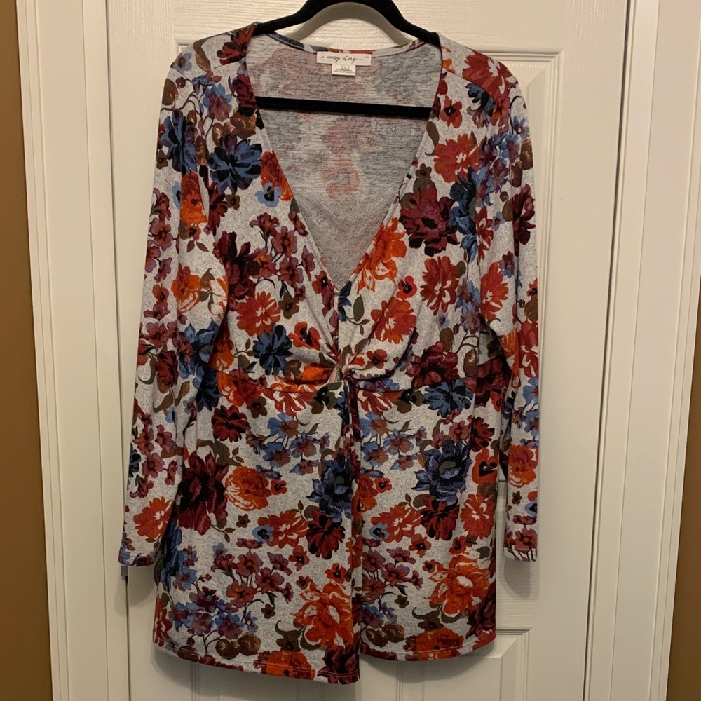 In Every Story Floral V-Neck Sweater
